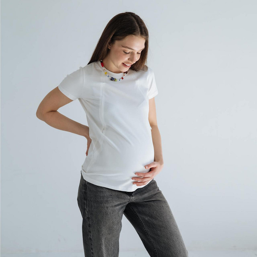 Футболка оверсайз для беременных и кормящих Молочный Киев - изображение 1