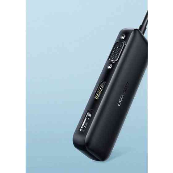 Перехідник-Конвертер USB 2.0 Type-C-->VGA V1.2 /HDMI V2.0b/DP V1.2a CM260 UGREEN Чорний (60568) Київ