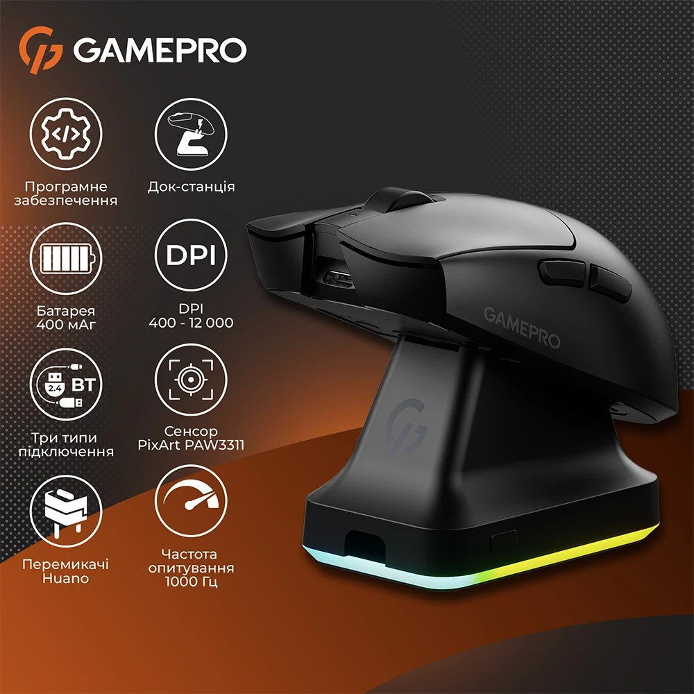 Миша бездротова GamePro Genesis Wizard Black (GM160B) ( 23939 ) Харків - фото 20