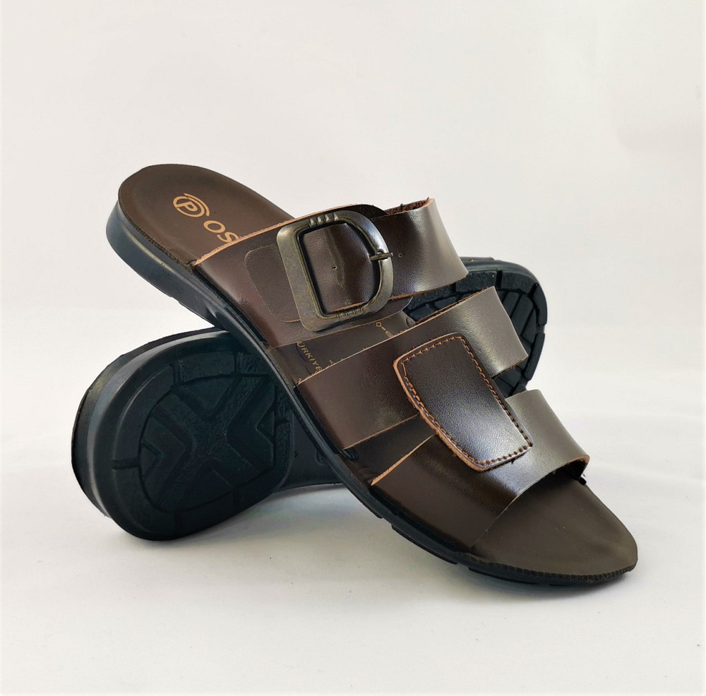 Чоловічі Шльопанці Тапочки Сланці Коричневі Шкіряні (розміри: 41,42,43,44,45) Дніпро - фото 8