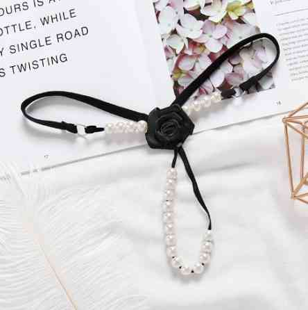 Труси з перлами one size чорний Київ