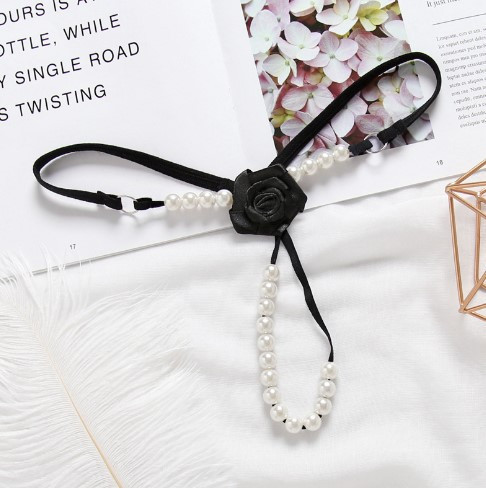 Труси з перлами one size чорний Київ - фото 1