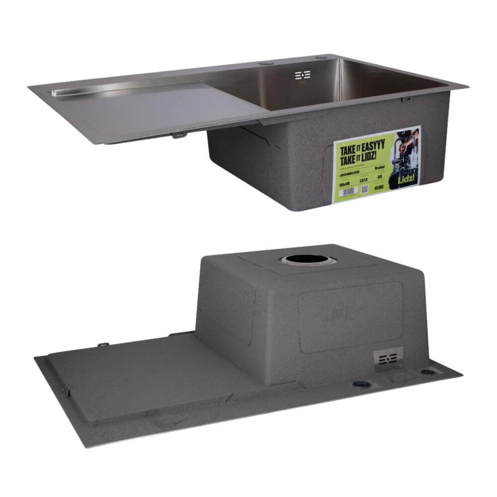 Комплект Lidz Handmade H7849L Мойка для кухни интегрированная крыло слева Brushed в комплекте с дозатором + Lidz K01G Корзина для Киев - изображение 4