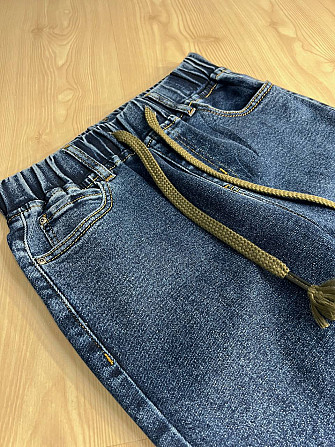 Джинсы женские Vanver 8023 MOM STRAIGHT jeans comfort уровни стрейчевые талия на резинке шнурок сини Одесса - изображение 5
