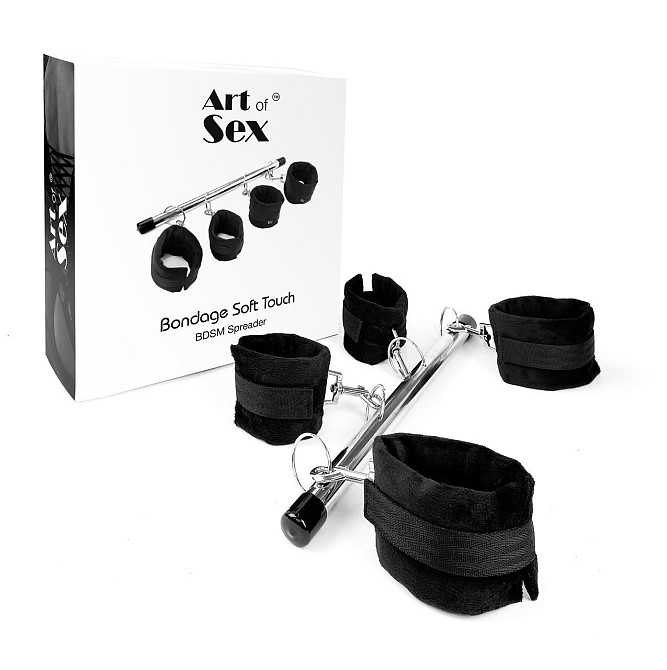 Колодка-розпірка для рук та ніг Art of Sex – Bondage Soft Touch BDSM Spreader, чорний Sex Aura Київ - фото 4