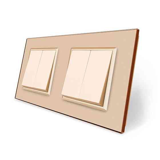 LIVOLO Чотирьохклавішний вимикач (2-2) Livolo золотий скло (VL-C7K2K2-13) Коломия