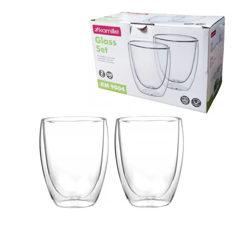 Набір склянок 2шт 300мл з подвійними стінками скло 9004 KAMILLE Житомир - фото 8