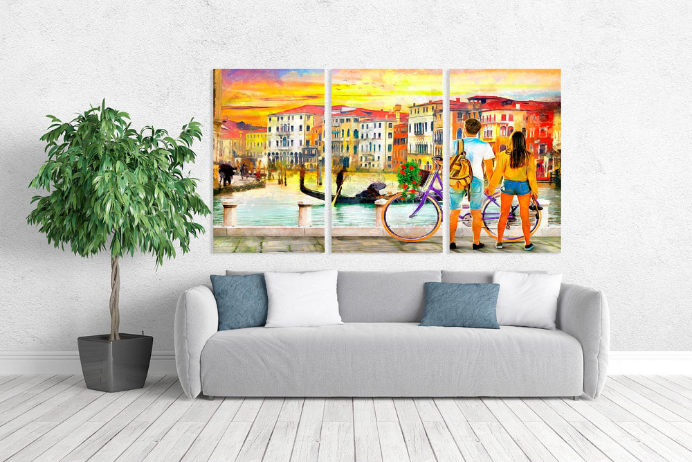 Модульная картина в гостиную / спальню  Закохана пара    ART-246_3A 70х130 см Киев - изображение 2