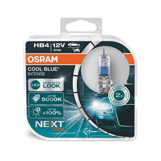 Комплект галогенових ламп OSRAM HB4 9006CBN-HCB Cool Blue Intense NG +100% 5000K 51W 12V P22d (2 шт) Харків