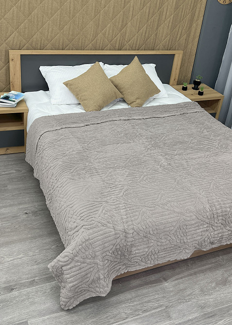 Плед 200х230 см (+-10см) "Косичка" колір сірий (87-341) Київ - фото 4