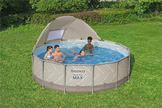 Каркасний басейн 396 х 107 см із накриттям, драбиною та фільтром Bestway 561FY Steel Pro MAX™ Київ - фото 5