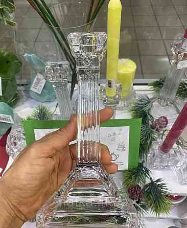 Підсвічник 1 шт скляний 20 см прозорий Київ