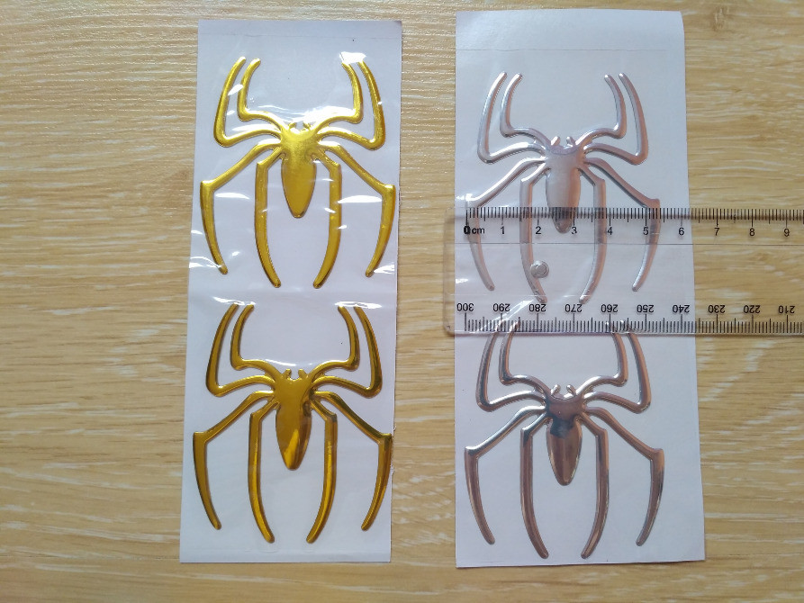 Наклейка на авто Паук 1 пара выпуклая Золото Киев - изображение 2