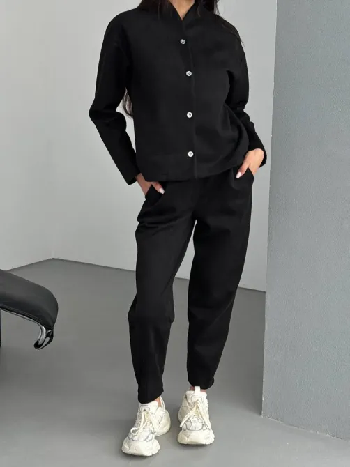 Жіночий костюм із замшу на дайвінгу чорний та світлий беж Одеса - фото 15