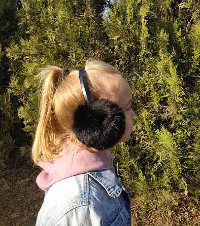 Хутряні навушники дитячі з кролика Чорний Харків