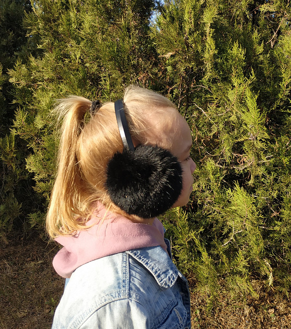 Хутряні навушники дитячі з кролика Чорний Харків - фото 2