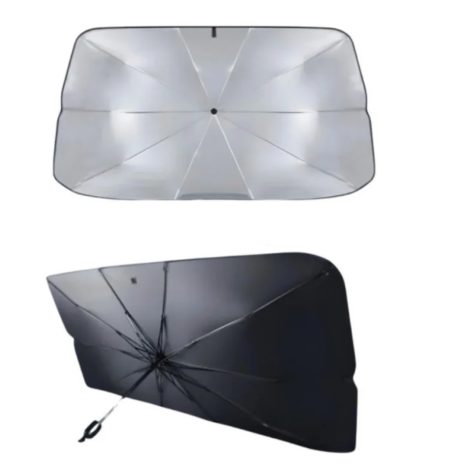 Солнцезащитная шторка-зонтик на лобовое стекло автомобиля 133x75 см, складной авто-зонтик от солнца Одесса - изображение 4