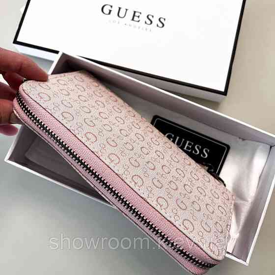 Жіночий гаманець на блискавці Guess (7595) рожевий Київ