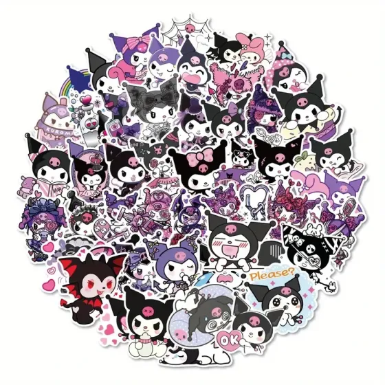 Набор стикеров Kuromi 59 шт – кавайные наклейки Sanrio для декора Киев