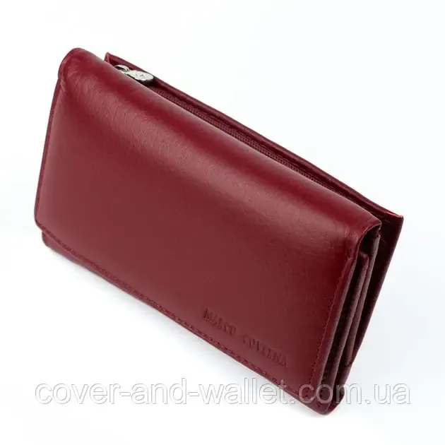 Бордовий жіночий гаманець середнього розміру на магнітах Marco Coverna MC 1418 Київ - фото 3