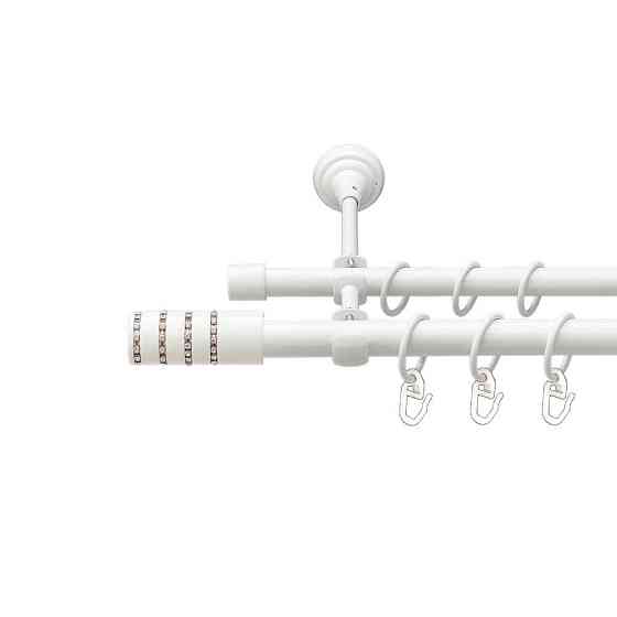 Карниз Orvit Барамелла металевий дворядний відкритий гладка труба кільце металеве Арктіс 19\16 мм 300 см (00-00021212) Львів