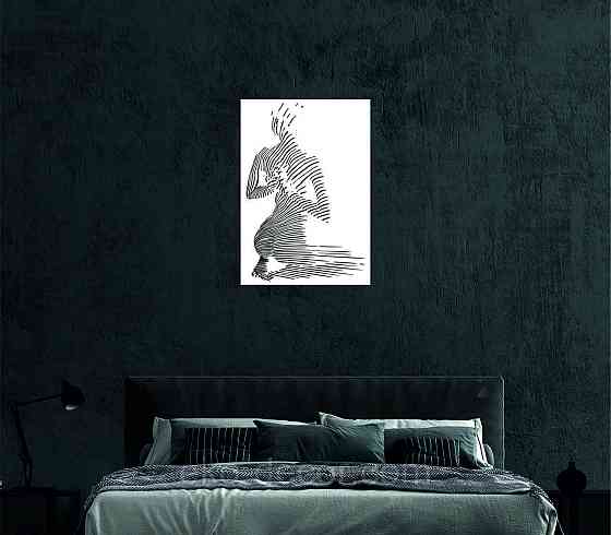 Декоративне настінне Панно «Жіноче тіло», Декор на стіну 110*76 см, Білий Київ