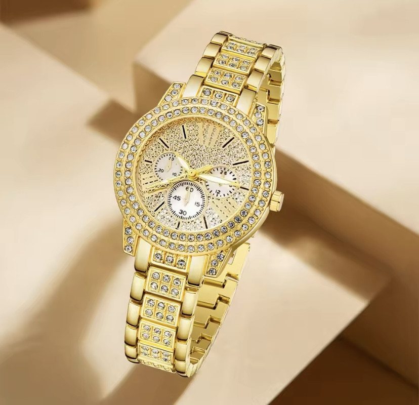 Подарочный набор для женщин Сердце наручные часы браслет кольцо ожерелье серьги без подарочной коробки золотой Киев - изображение 4