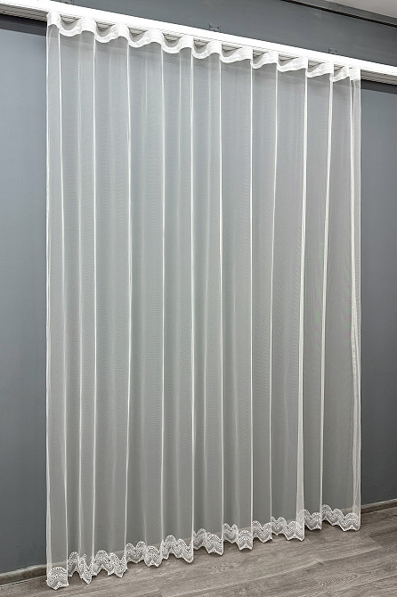 Тюль VR-Textil 1827т Грек-сітка з вишивкою та люрексом колір Молочний 400х270 см (42-1082) Київ - фото 3