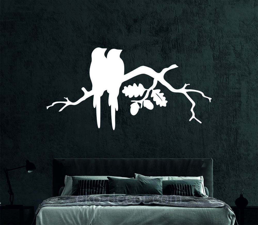 Декоративное настенное Панно «Две птички на ветке», Декор на стену 110*55 см, Белый Киев - изображение 1