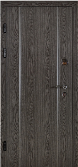 Двері вхідні Наші Двері РУБІЖ ПВХ Б-85 Дуб англійський 960х2040 мм Київ - фото 1