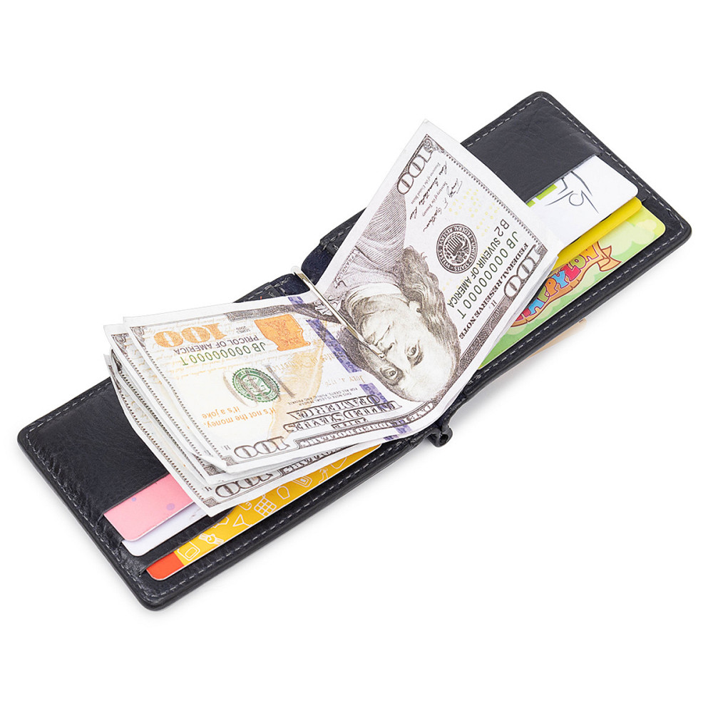 Чоловічий затискач для грошей з монетницею GRANDE PELLE 11548 Чорний Київ - фото 7