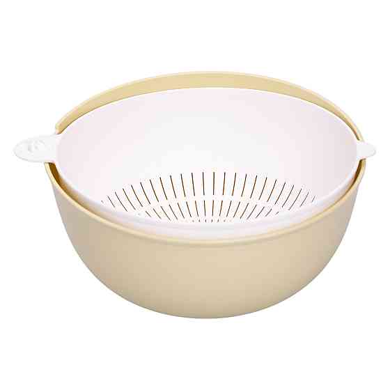 Миска-друшляк 2 в 1 для миття овочів, фруктів та зелені 29.5×21×11 (см) друшляк пластиковий 4 (л) HP-45-7GR Коломыя