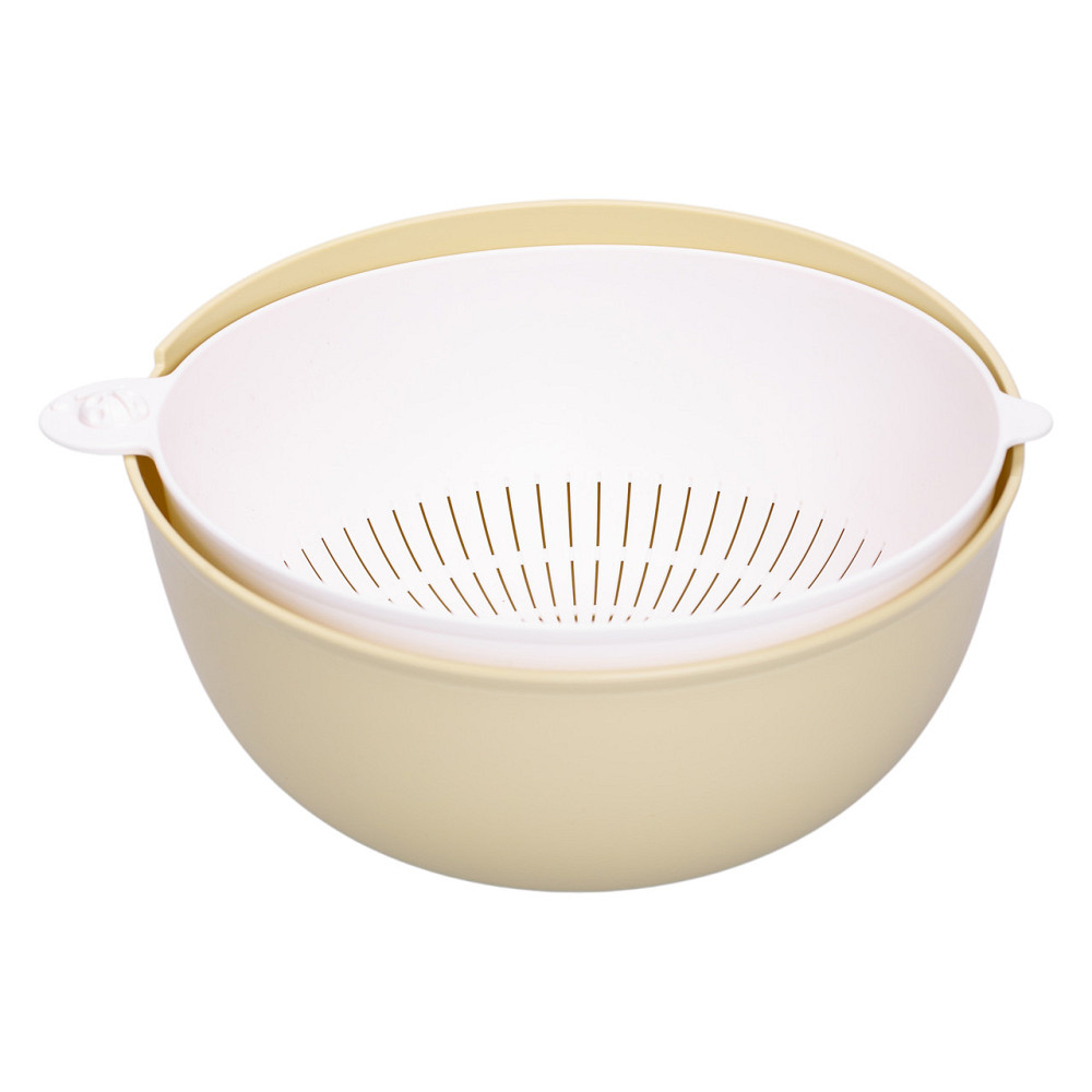 Миска-друшляк 2 в 1 для миття овочів, фруктів та зелені 29.5×21×11 (см) друшляк пластиковий 4 (л) HP-45-7GR Коломыя - изображение 1