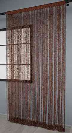 Шторы-нити спираль с люрексом Коричневый 300х300см 1 шт (61-021) Киев