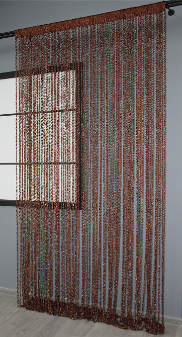 Штори-нитки спіраль з люрексом Коричневий 300х300см 1 шт (61-021) Київ - фото 4