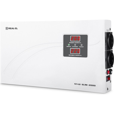 Стабілізатор REAL-EL STAB SLIM-2000, white (EL122400008) Вінниця - фото 2