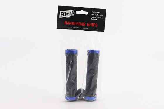 Ручки керма 130мм з затискачем Lock-On з двох сторін, чорно-сині TPE-093 Киев