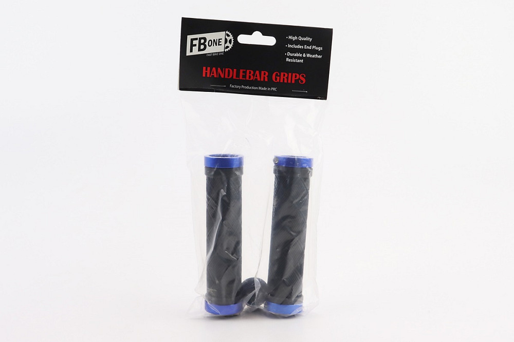 Ручки керма 130мм з затискачем Lock-On з двох сторін, чорно-сині TPE-093 Киев - изображение 2