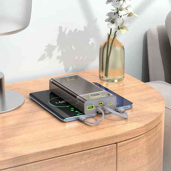 Зовнішній акумулятор HOCO J104A Discovery edition 22.5W fully compatible power bank with cable(20000mAh) Gray Київ