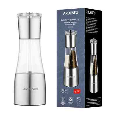 Мельница для специй Ardesto Gemini, 140мл, акрил, нержавіюча сталь, прозорий (AR1419SS) Винница