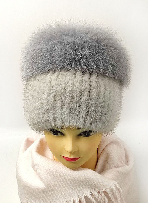 Хутряна жіноча шапка кубанка Ліа Сірий Харків - фото 5