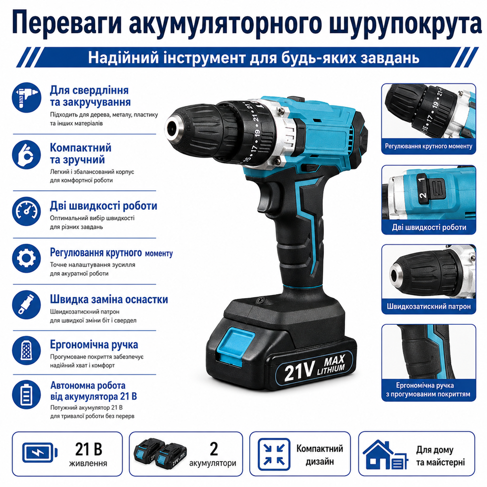 Аккумуляторный шуруповерт BESTOOL (98745501) (98745501) Киев - изображение 4