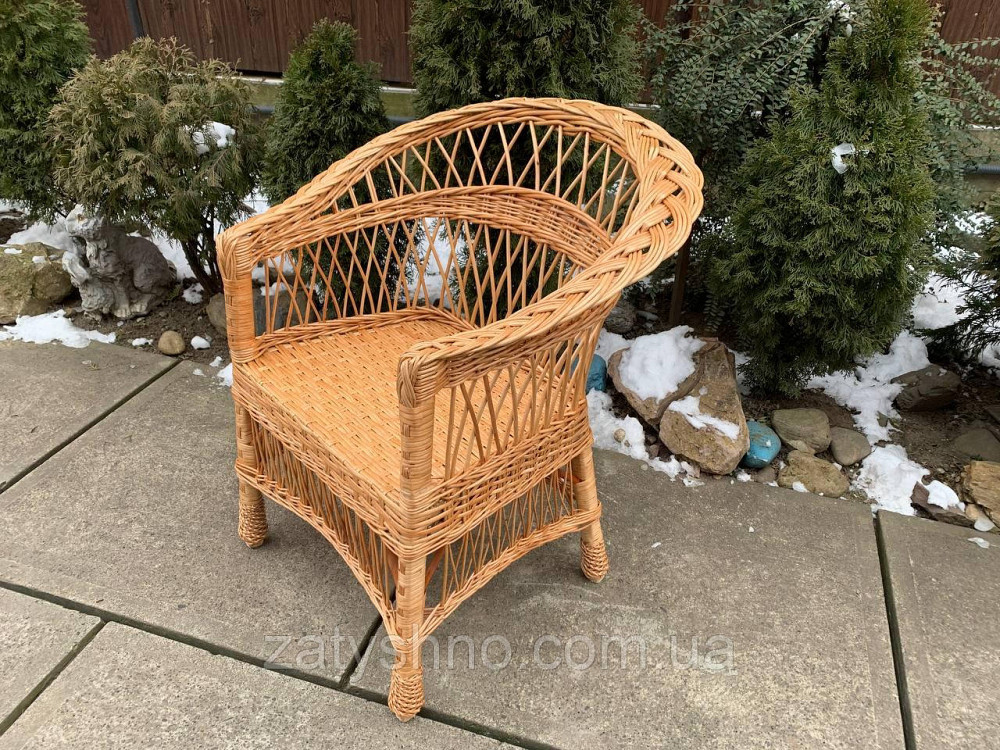 Кресло плетеное из лозы с низкой спинкой Киев - изображение 3