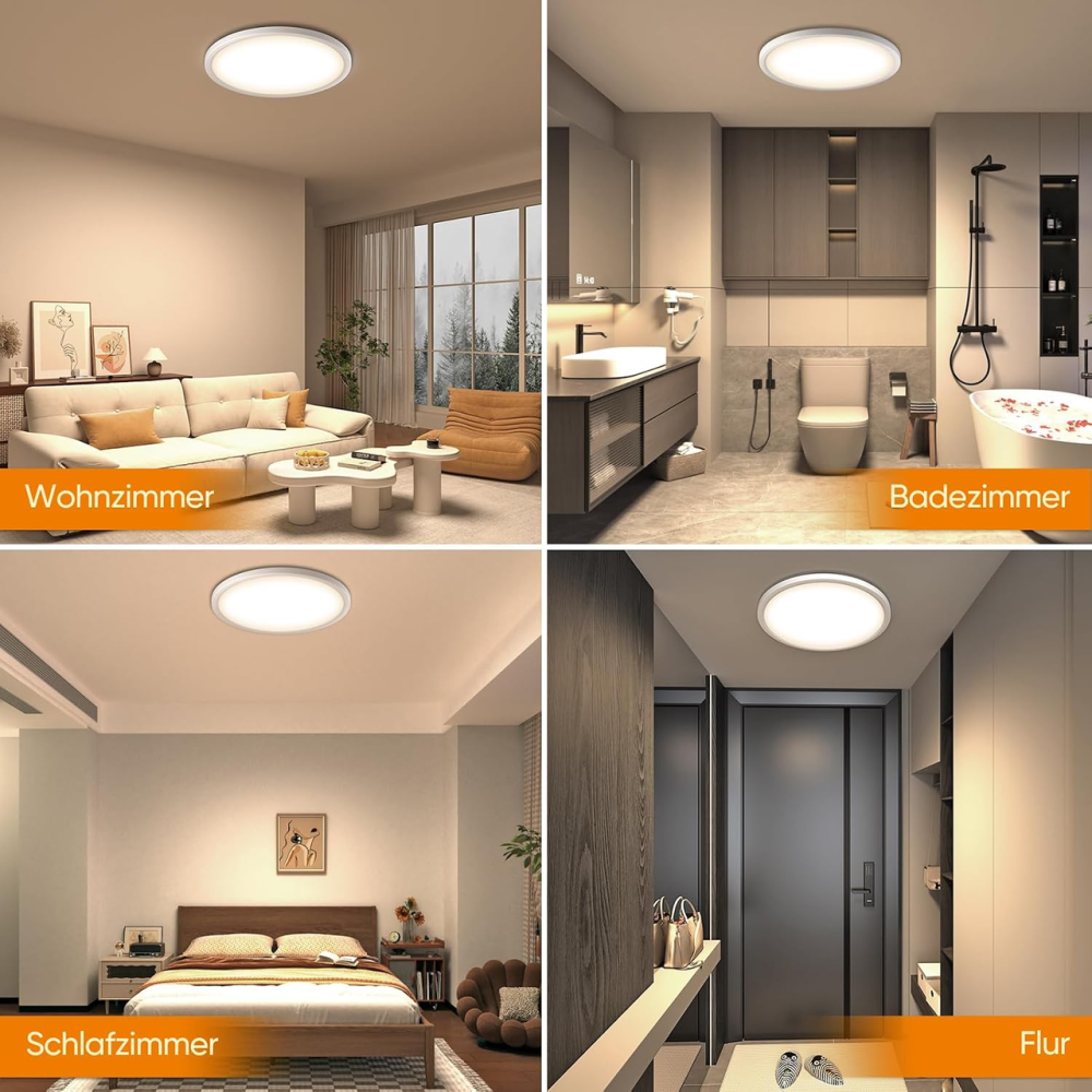 Стельовий LED-світильник YiLaie 24 Вт, 4000K, 2640 Лм, IP44, Ø30 см, ультратонкий 2,2 см, нейтральне біле світло Київ - фото 4