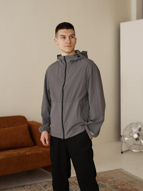 Мужская куртка ветровка темно-серая Pobedov Neon. Ветровка для мужчин легкая весенняя Киев - изображение 1