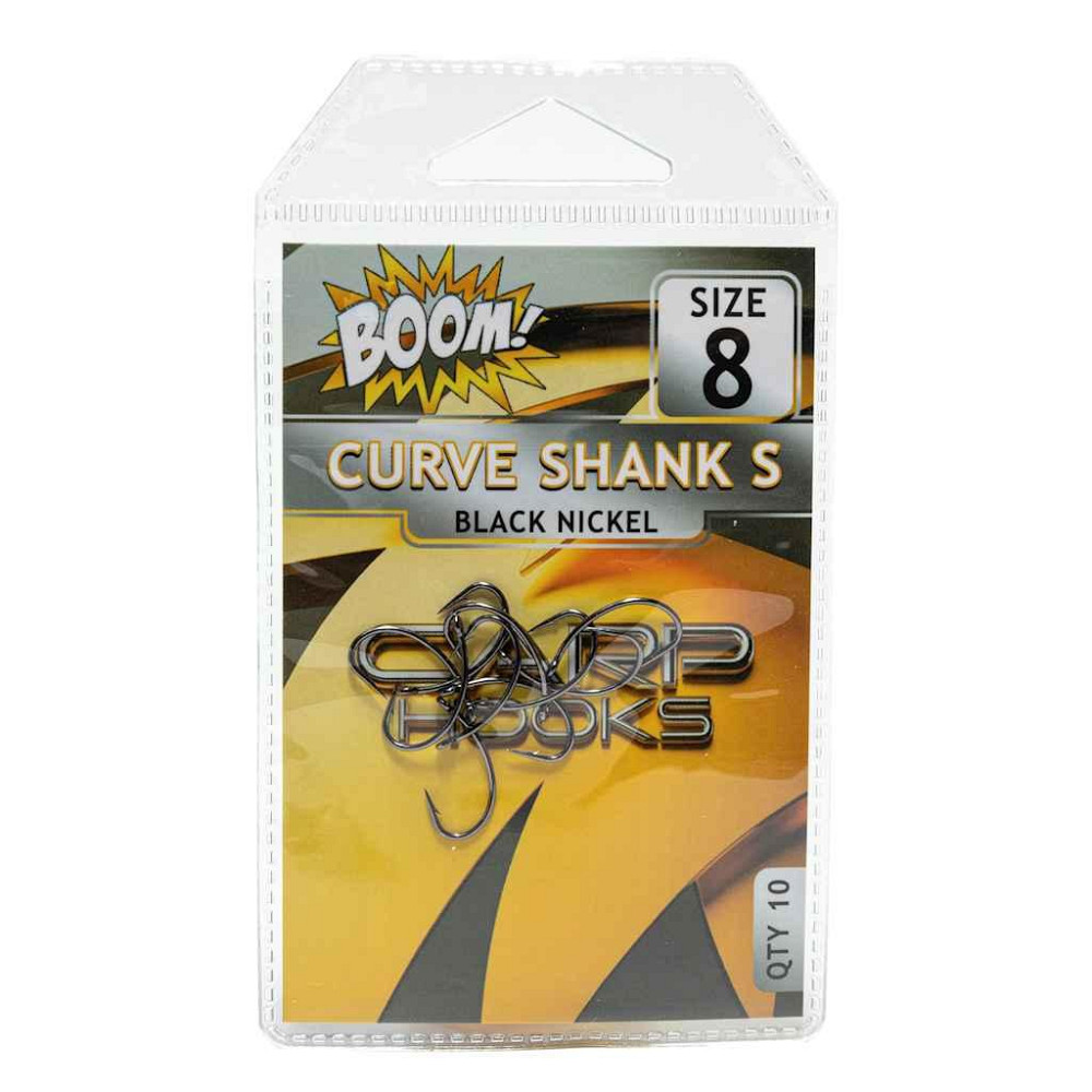 Гачок для мирної риби Curve Shank S №8 (10 шт/уп) (Black Nickel) ТМ BOOM Київ - фото 1