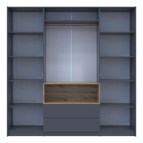 Шкаф для одежды с нишей Doros Дэйл 206х52х220 см Графит/Дуб евок (DRS-011283) Днепр