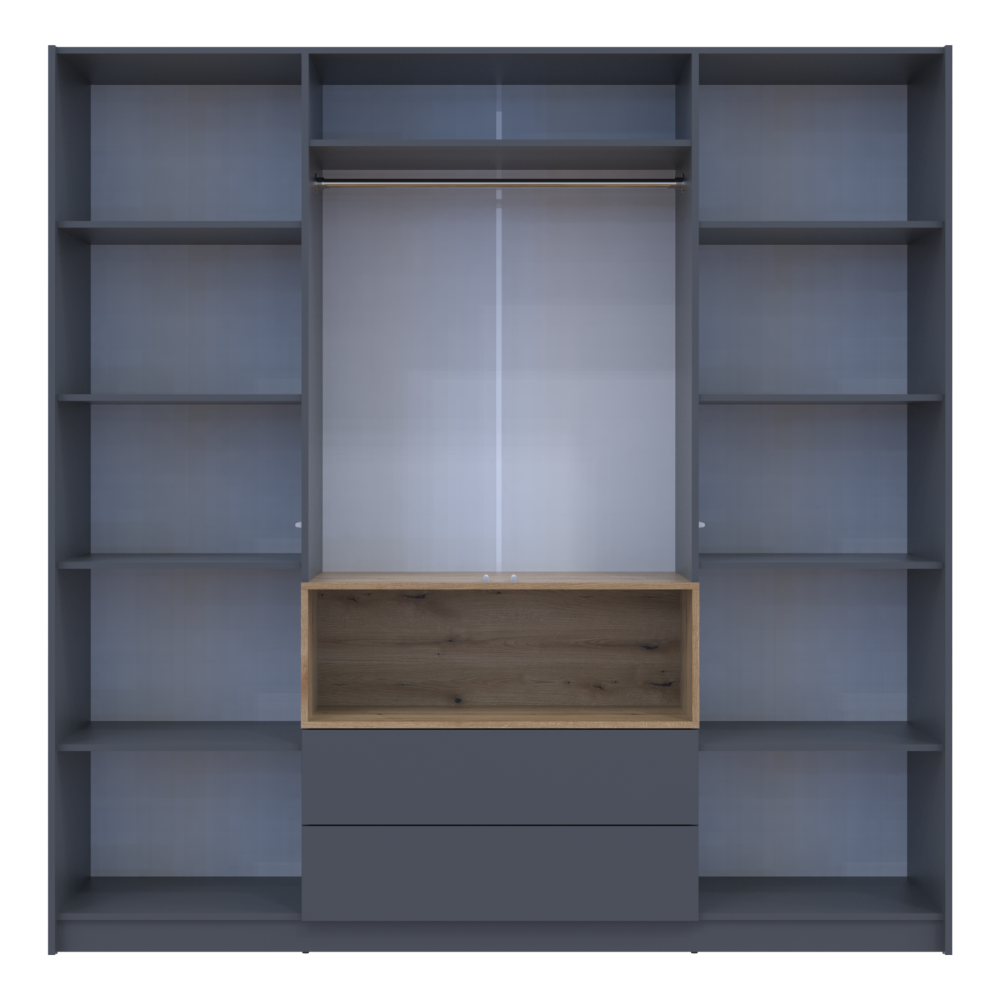 Шкаф для одежды с нишей Doros Дэйл 206х52х220 см Графит/Дуб евок (DRS-011283) Днепр - изображение 6