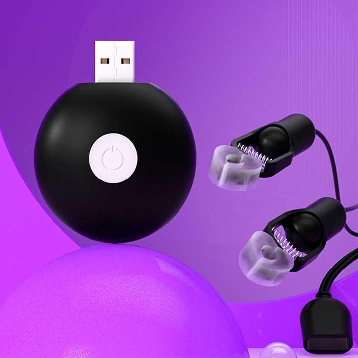Затискачі для сосків з вібрацією "GALAKUin" USB 10 режимів - Чорний - Садо-мазо Вінниця - фото 2