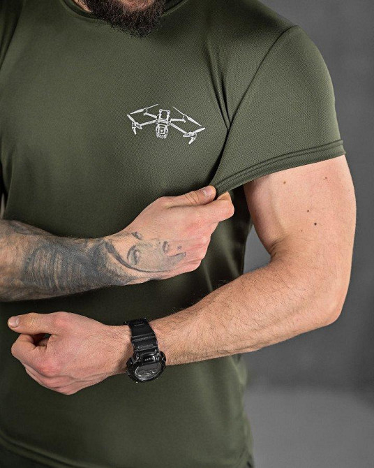 Тактична футболка потоотводная дрон oliva ДЛ6511 Одеса - фото 4